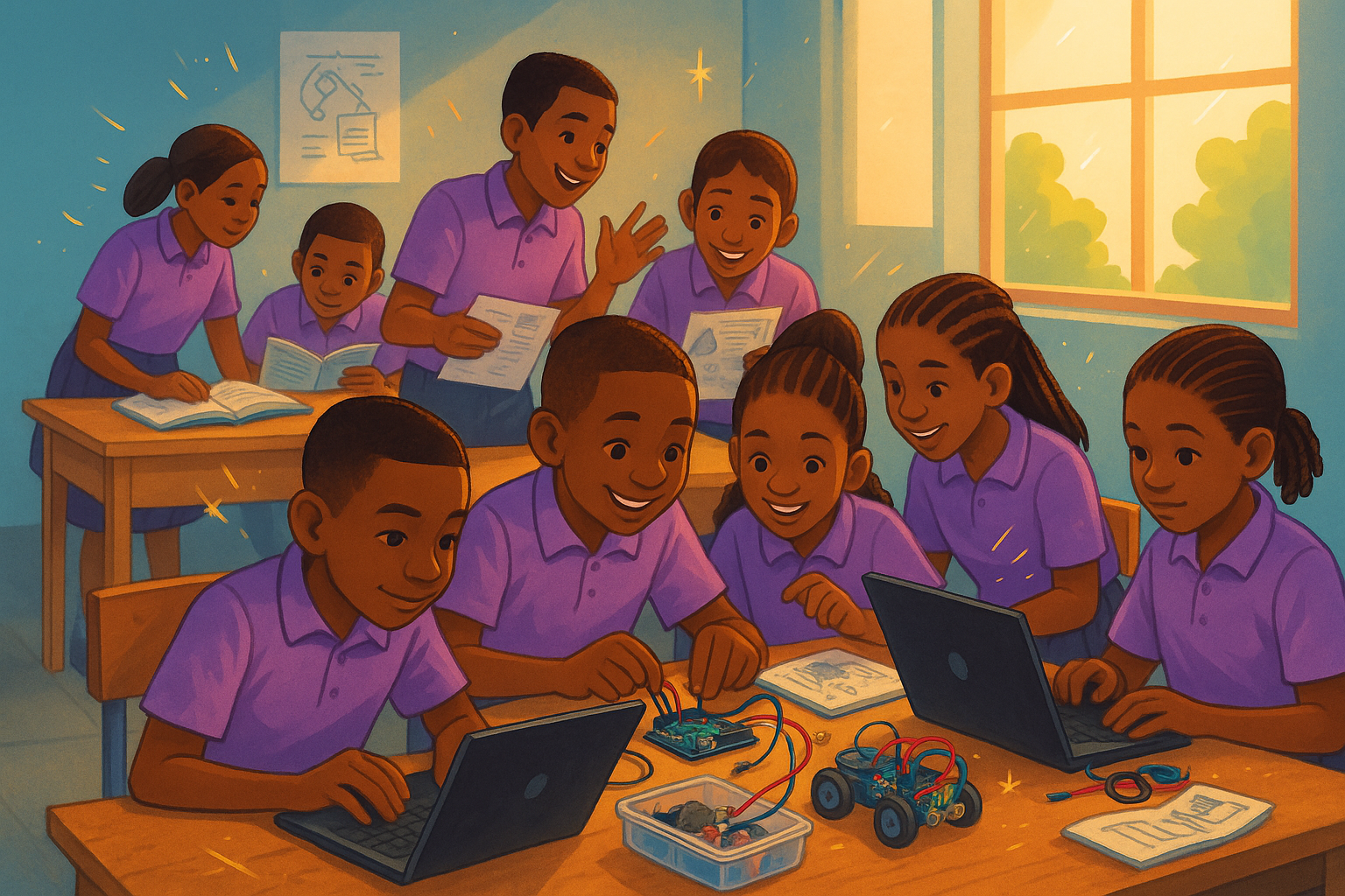 Firatech students working on tech projects